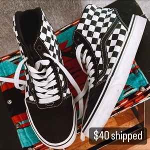 Checkered high top vans